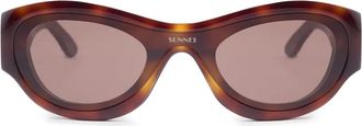 Sunnei Occhiali da sole geometrici - Marrone