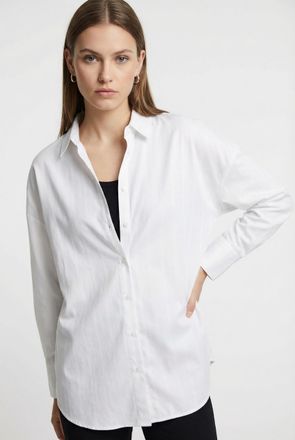 Jacqueline de Yong Hemdbluse JDY JDYVESPER L/S LOOSE SHIRT WVN NOOS, Damen, Gr. XS, weiss (wei&szlig;), Web, Obermaterial: 60% Polyester, 40% Baumwolle, unifarben, l&auml;ssig gesc