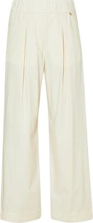Liu Jo Wijde broek - Dames - Wijde Broeken - Beige - M - Katoen - Broeken