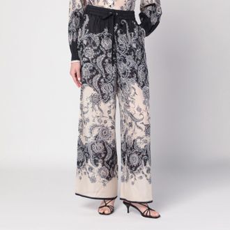 Zimmermann Cream Rhiannon trousers with fantasy print