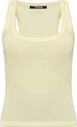 Jacquemus Tops, Dames, Geel, 2Xs, Katoen, Ribbed Fabric Top