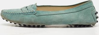 Tod's Tods Aqua Suede Driver Loafers