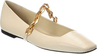 Jimmy Choo London Diamond Tilda Lizard-Embossed Flat