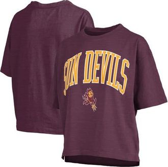 Pressbox Womens Pressbox Maroon Arizona State Sun Devils Nelson Arch Over Logo Waist Length Oversized Slub T-Shirt at Nordstrom, Size X-Large
