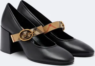 Burberry Robin Burberry Check leather pumps
