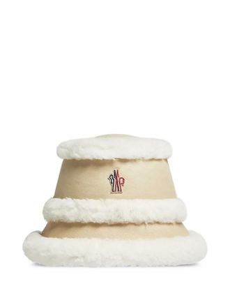 Moncler shearling-trimmed bucket hat - Neutrals