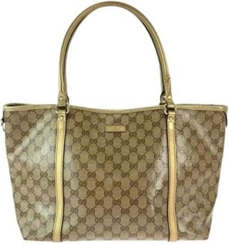 Gucci Pre-owned Tote Bags, female, Brown, Size: ONE SIZE Pre-owned Canvas Tote Bag