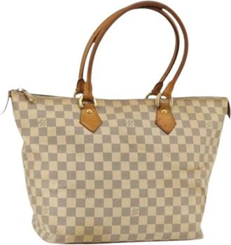 Louis Vuitton Pre-owned Tote Bags, female, White, Size: ONE SIZE Pre-owned Vintage Damier Azur Tote Bag