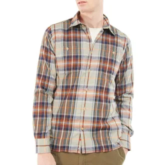 Barbour Waterfoot Thermo Weave Plaid Button-Up Shirt in Olive at Nordstrom Rack, Size X-Large