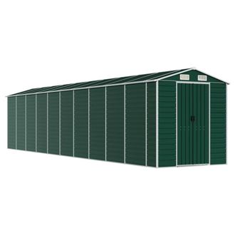Berkfield Home Garden Shed Green 191x895x198 cm Galvanised Steel | Size: 191 x 895 x 198 cm