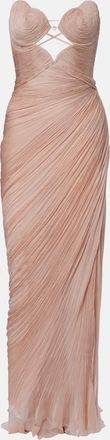 Maria Lucia Hohan Ananda pleated silk muslin bustier gown