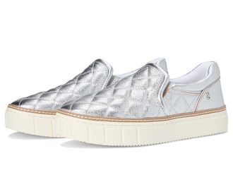 Vince Camuto Romie Quilted Slip-On Platform Sneakers Womens Shoes Lux Silver : 6.5 M, Leather