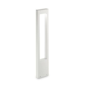 Ideal Lux L&aacute;mpara baliza exterior de aluminio blanco con cristal templado