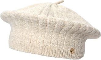 Lauren Ralph Lauren Metallic Herringbone Knit Beret in Cream/champagne at Nordstrom