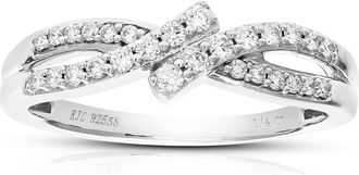 Vir Jewels 1/4 cttw Lab Grown Diamond Ring in Sterling Silver For Women