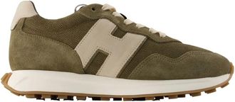 Hogan H601 Allacciato H Patch Trainers - male - Hogan - Sneakers - Green - 6 UK - Shoes