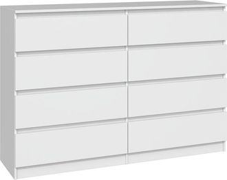 Hucoco Milano - Cassettiera Moderna Per Camera / Soggiorno / Ufficio 40x138x97 - 8 Cassetti Scorrevoli - Mobile Contenitore - Cassettiera