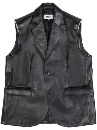 Maison Margiela Gilet in pelle - Nero