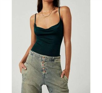 Free People Cowls In The Club Bodysuit In Pine