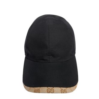 Gucci Accessoires, Heren, Zwart, L, Katoen, Katoenen canvas baseballpet