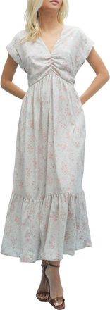 Wishlist Floral Cinched Midi Dress in Cloud/Rose at Nordstrom Rack, Size Medium