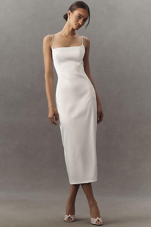 パーティードレス BHLDN Callie Sleeveless Ruched Printed Charmeuse Midi Dress BHLDN Callie Sleeveless Ruched Printed Charmeuse Midi Dress