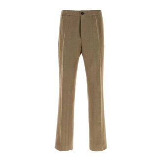Ferragamo Straight Trousers, male, Brown, Size: M Straight Trousers
