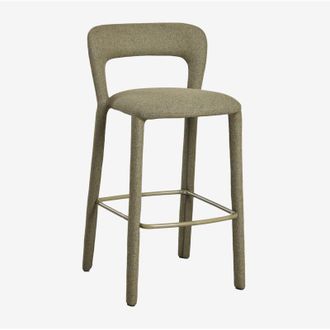 Sklum Pack De 4 Taburetes Altos Con Respaldo Tapizado Brusel Sklum