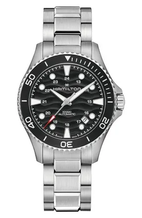 Hamilton Khaki Navy Scuba Black Automatic Bracelet Watch, 40mm at Nordstrom