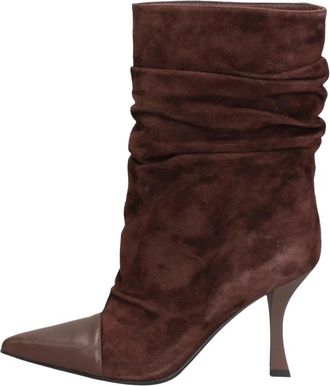 Marc Ellis Glc 8608C-8-281 Enkellaars - Dames - Laarzen met Hak - Bruin - 37 EU - Leer - Schoenen