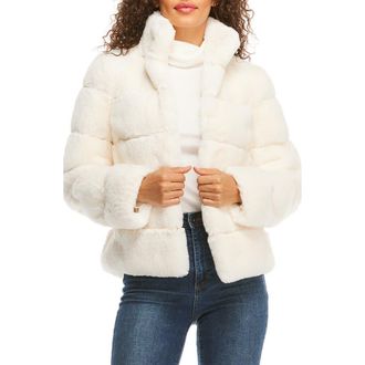 Donna Saylers' Fabulous-Furs Posh Quilted Faux Fur Jacket in Ivory at Nordstrom, Size Small