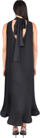 P.A.R.O.S.H. Womens Black Midi Dress With Sash Closure Polyester