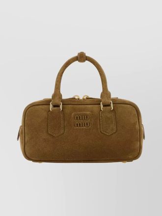 Miu Miu suede arcadie handbag top handles