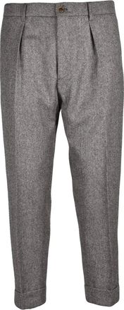 Berwich Beige Wool Herringbone Formal Pants