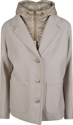 Herno Tailored Virgin Wool-Blend Hooded Down Jacket