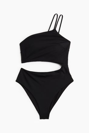 H&M Badeanzug mit Cut-out und High Leg - Schwarz