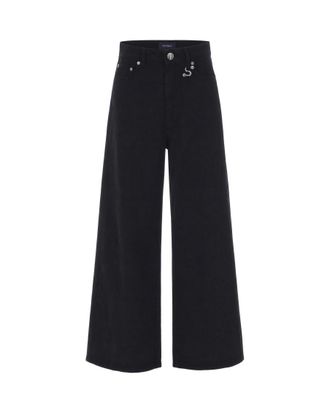 Sportmax Black Flared Flat Front Pants