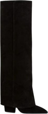 PARIS TEXAS Jane Fold Over Boot 60 - Dames - Cowboylaarzen - Zwart - 37 EU - Leer - Schoenen