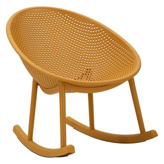 Dmora Silla Phunt, Mecedora, Adecuada Para Interior/exterior, Estructura De Pl&aacute;stico, Naranja