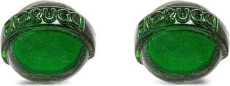 Fiorucci Groene Bol Gegraveerde Details Clip Sieraden - Dames - Oorbellen - Groen - ONE Size - Accessoires