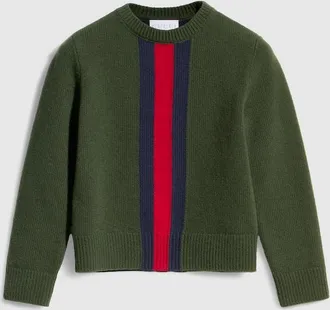 Gucci Kids - Wool Sweater With Web, Green