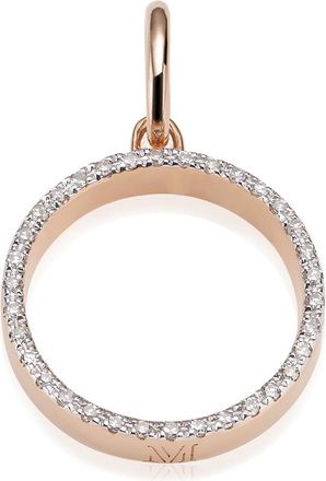 Monica Vinader Naida Circle Diamond Open Pendant, Rose Gold Vermeil on Silver