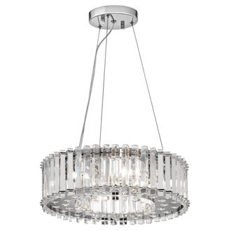 Netlighting Crystal Skye 6 Light Ceiling Pendant Chrome with Crystals G9 in Silver