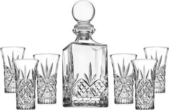 Godinger Dublin 7pc Decanter & Whiskey Glass Set