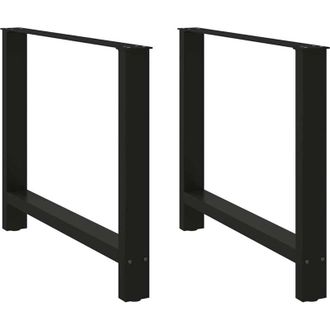 vidaXL Vidaxl - Patas Para Mesa De Comedor Negras (2 Unidades, 100 X 72-73 Cm, Acero)