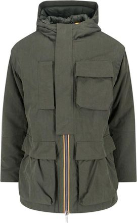 K-Way Green Jacket With Hood & Insulation