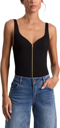 Alice & Olivia Alice + Olivia Eve Zip Front Bodysuit
