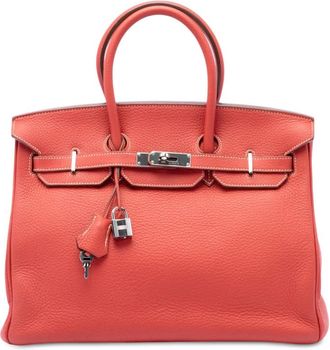 Herm&egrave;s Pre-owned Hermes Limited Edition Bicolor Clemence Birkin Retourne 35 Satchel Ladies V9UC7AK82NUUSZVN