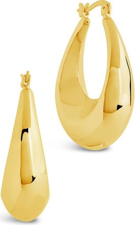 Sterling Forever Autumn Elongated Drop Hoop Earrings in Gold at Nordstrom Rack