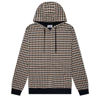 Aquascutum Active Club Check Full-zip Hoodie Navy